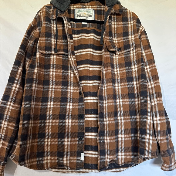 American Eagle Outfitters Other - American Eagle Outfitters | Plaid Flannel Hooded Shirt / Jacket | Size Large